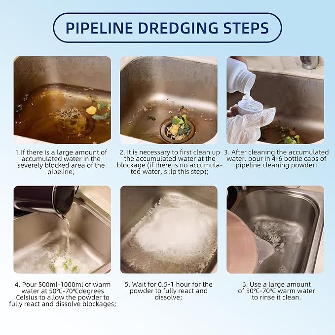 Drain Cleaner, 2PCS Sink Drain Clog Remover, Unclog Shower Drains, Pipe unblocking for toilets, Tubs, Shower or Sink Drains, Unclogs and Hair 18.4oz