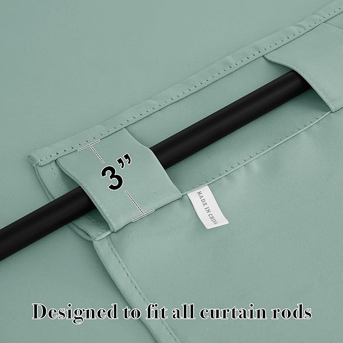 RYB HOME Bathroom Curtains Blackout - Thermal Insulating Privacy Small Window Curtains Short for Bedroom Basement Kitchen Kids Nursery Cabinet, Wide 42 x Long 30 inches, 2 Panels, Aqua