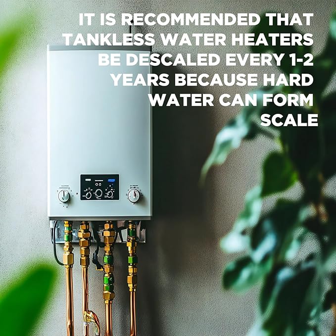 Tankless Water Heater Descaler, Highly Effective Descaler Restores Heating Efficiency - for Tankless Water Heater Systems, Restores Heating Efficiency, Easy to Use, Quart, 32 fl oz