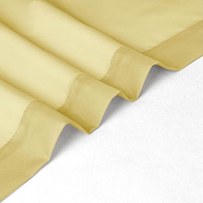 Chyhomenyc Sheer Yellow Curtains 90 inches Long 2 Panels, Light Filtering Soft Airy Solid Elegant Voile Window Treatment Drapes for Bedroom Living Room Wedding Party Decor, 42 Wx90 L Inches