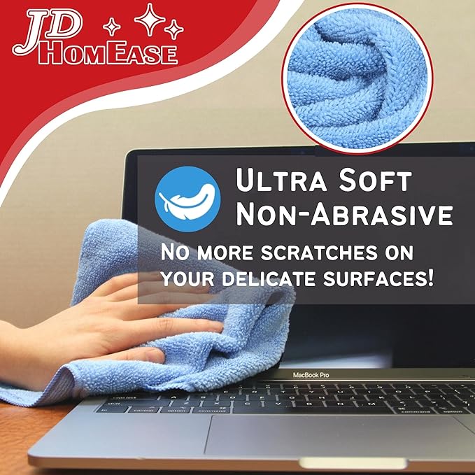 Microfiber Cleaning Cloths,120 Pack, 16"x16", All-Purpose, Softer, Highly Absorbent, Lint-Free, Reusable, Washable Pro Towels, Black, for House, Kitchen, Bathroom, Car, Office