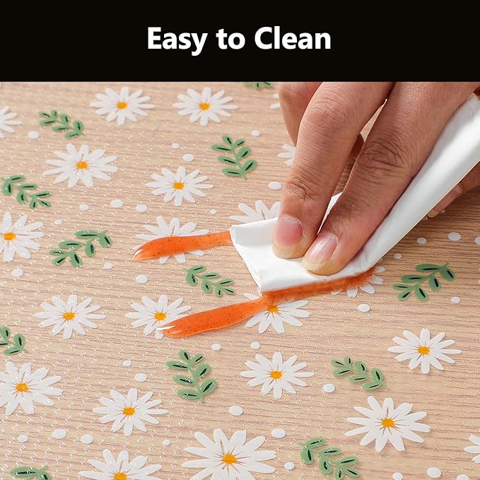 INNOLITES Shelf Liner – Cabinet & Drawer Liner Non-Adhesive – Waterproof Oil-Proof – Durable EVA with Floral for Kitchen Cabinets Refrigerator – BPA-Free, Easy to Cut 17.7" x 360"