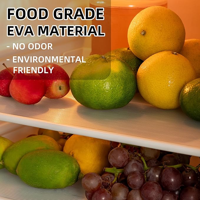 Shelf Liner Non Slip,Non Adhesive Cabinet Liner,Waterproof Drawer Liner,Food-Grade EVA Material for Kitchen Cabinets,Drawers,Refrigerators-Odorless & Easy to Cut-20 x 240 inches x 2 Rolls,Thickened