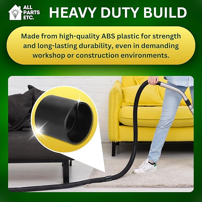 2.5" Vacuum Hose Coupling Connector – Wet Dry Vac Hose Adapter Compatible with Shop Vac, Craftsman & More– Extend Vacuum Reach by Joining 2 Hoses