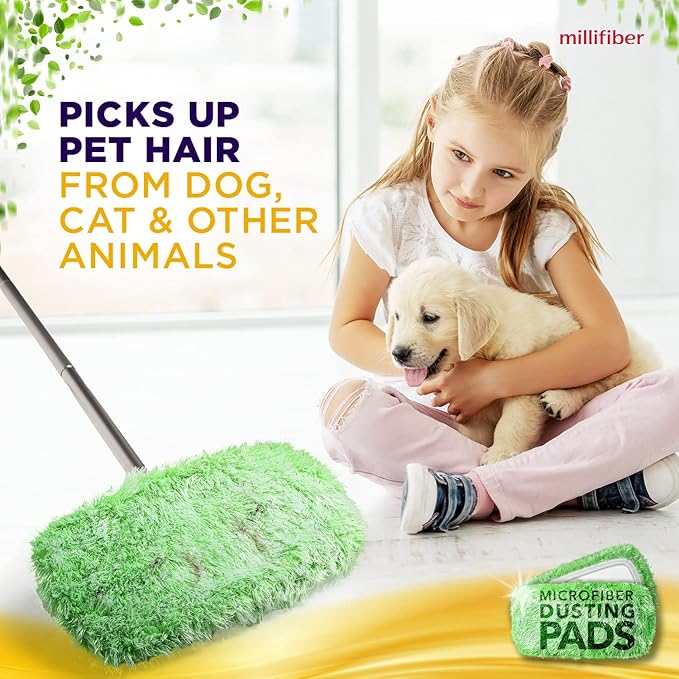 Heavy Duty Duster Refills for Swiffer Sweeper Mop (2 Pack) - Reusable Dry Sweeping Pads (Mop is Not Included)