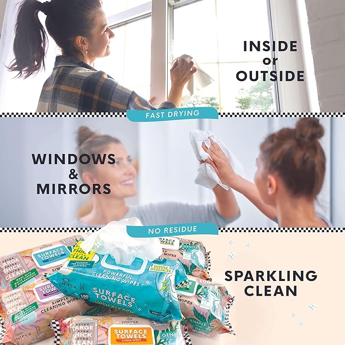 3 Packs Surface Cleaning Wipes Bleach Free, Thick & Large Dispose, All-Purpose Cleaner for Bathroom, Kitchen, Office, 300 Count Soft Flow, Biodegradable, Lavender Scent