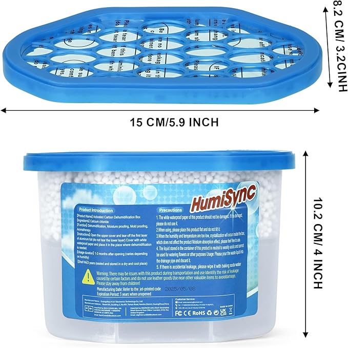 Moisture Absorbers 10 Pack, 16.9oz., Portable Humidity Absorber Boxes for Bathroom, Closet, Kitchen, Dehumidifiers, Attract and Trap Excess Moisture, Convenient and Effective, Blue