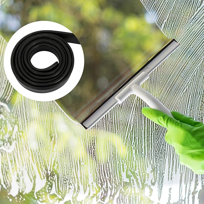 4 Rolls Rubber Replacement Blades, 41 Inch Squeegee Blade x3, 18 Inch x1, Silicone Squeegee Rubber Refill for Windows, Glass, Shower Doors Cleaning