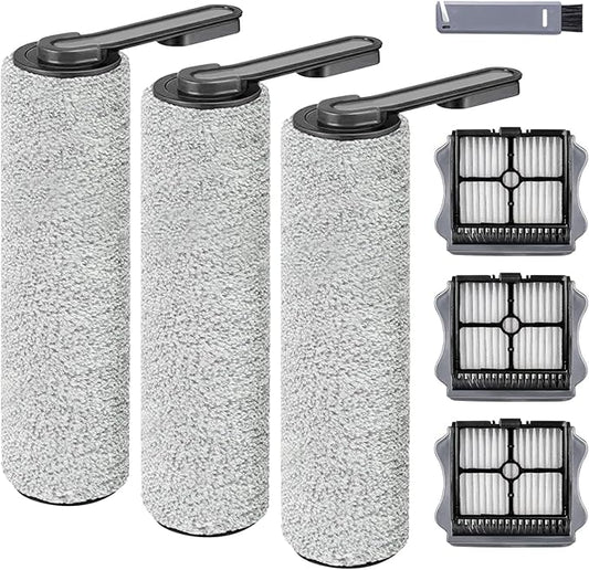 Roller Brush and Filters Replacement Compatible with Tineco Floor ONE S5/Floor One S5 Pro Cordless Vacuum Cleaner,(Not for Other S5 Series Models)3 Brushes Roller,3Filters