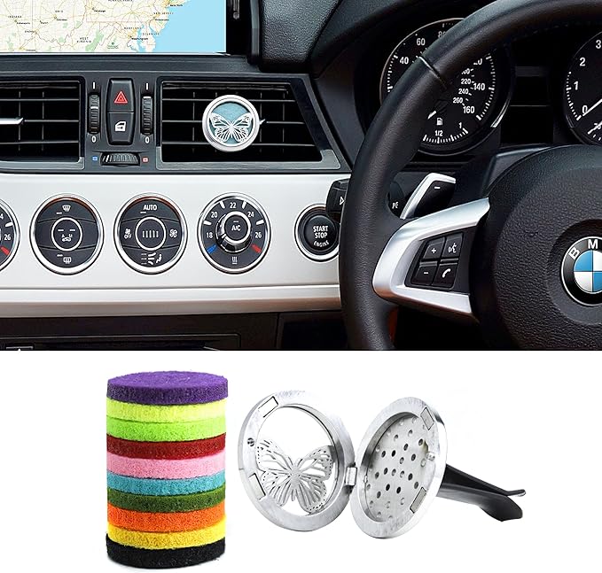 Car Diffuser Vent Clip 30mm Aromatherapy Essential Oil Automotive Diffuser Air Fresheners Vent Clips Car Accessories for Women Birthday Gifts (Butterfly)
