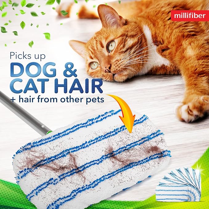 Microfiber Reusable Mop Pads Compatible with Swiffer Sweeper (2-Pack) Washable Mop Pads for Wet & Dry Use (Handle is Not Included)