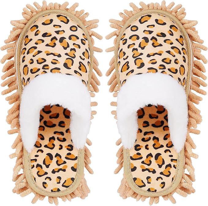 Microfiber Mop Slippers House Floor Dusting Slippers for Kitchen Office (Women 7-9/Men 5-7)