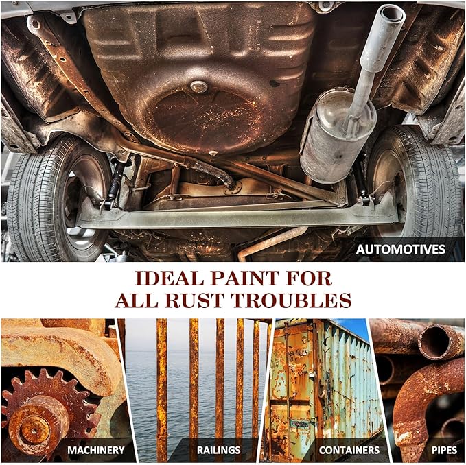 Rust Converter for Metal - Black Metal Primer and Rust Remover, Reformer ＆ Encapsulator, Long-lasting Anti-Rust Effect, Inhibitor Paint for Cars and Various Surfaces - 32 fl. oz