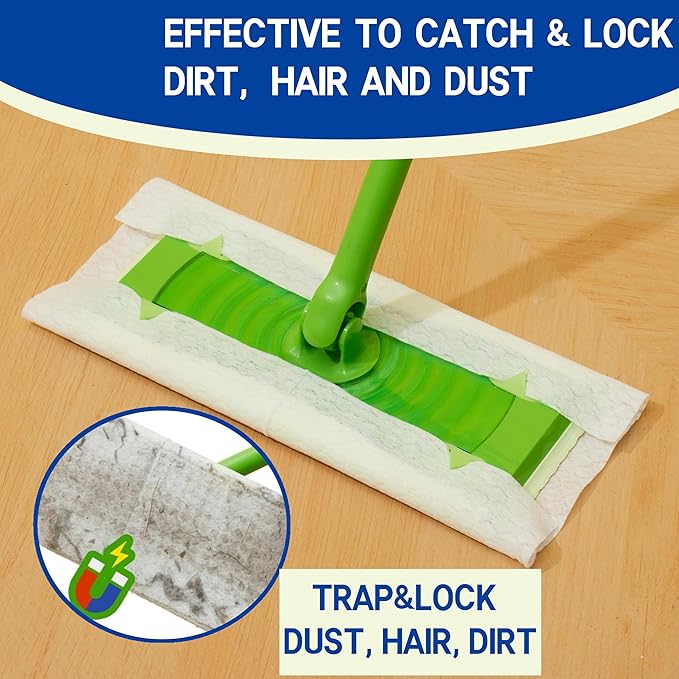 Dry Sweeping Cloths Disposable Mop Refills Floor Dust Mop Pad, Floor Cloth Refills for Swiffer Standard Sweeper, Pack of 80