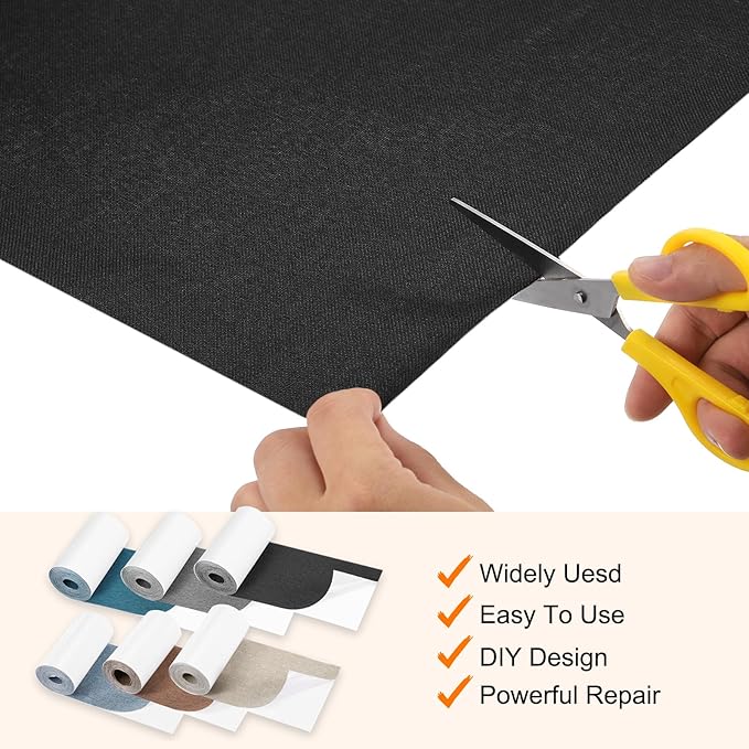 Repair Patches Repair Tape Self-Adhesive DIY Repair Patch Linen Gear Patch for Sofa, Furniture, Chair, Clothing,Tents,3.5x79 Inch,Light Brown