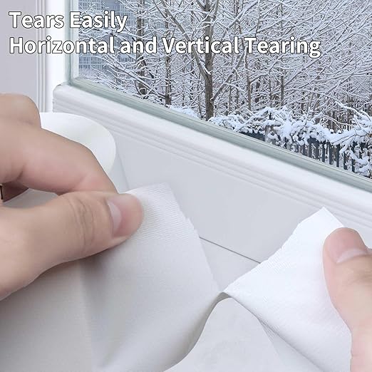 Duct Tape Heavy Duty Single Sided, Strong Adhesive High Strength, Waterproof Mesh Tape for Indoor and Outdoor Repairing Sealing Bonding, Easy Use Hand Tearable, 1.57 Inch x 66 Feet, White