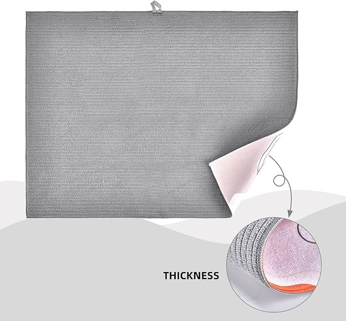 Brown Coffee Maker Beans Theme Microfiber Absorbent Reversible Dish Drying Mat For Kitchen Counter Xl Large Pad 18 X 24 Inch