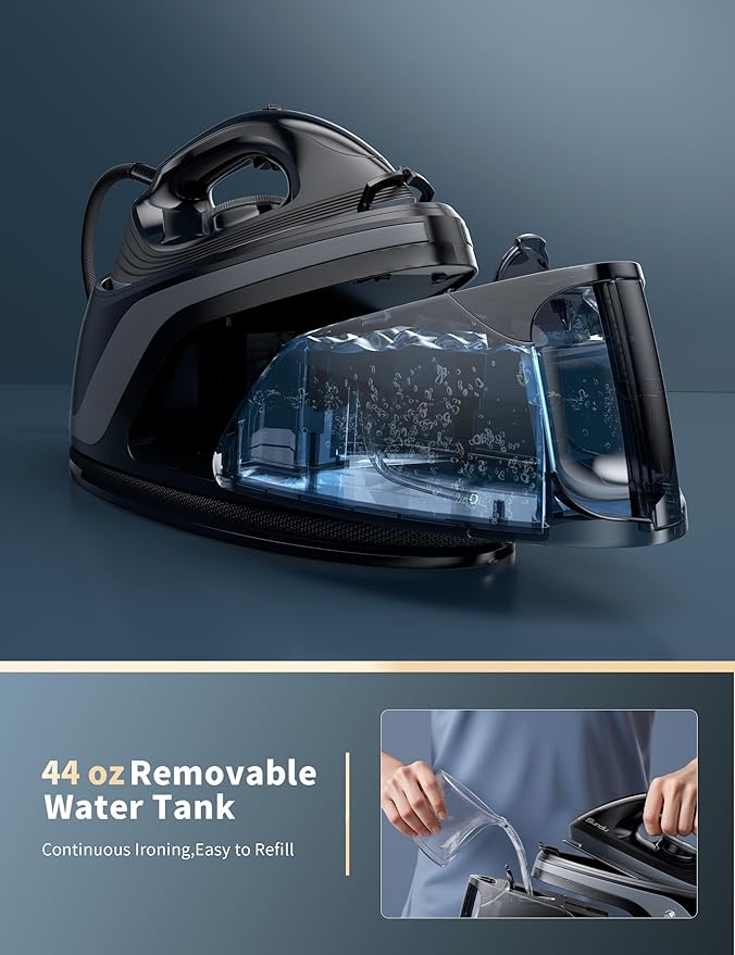 Sundu Iron Steamer for Clothes,1600W Steam Station Professional Steam Iron For Clothes with 44 oz Tank, 400 microsteam holes, Built-In Pump, Ceramic baseplate,Iron Lock For Easy Carry