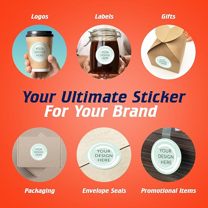 100 Custom Vinyl Stickers - Upload Your own Image, Text, Design, Logo - Personalized Logo Labels for Handmade, Packaging, Bottle, Jars, Candle, Brand Stickers (Mint, 3x3)