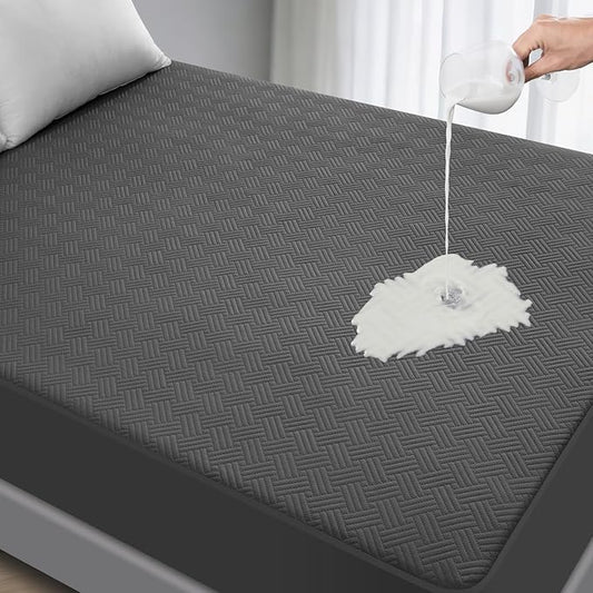 Waterproof Mattress Protector King Size - Breathable, Noiseless, Ultra-Soft Bed Cover, Mattress Pad Cover with Deep Stretchable Pockets 8"-21" (Gray)