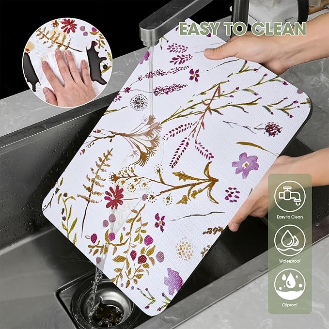 Drawer and Shelf Liner for Kitchen Cabinets 12INx20FT, Non Adhesive, Non Slip Floral Cabinet Shelf Drawer Liner Shelf Paper for Kitchen, Waterproof Cupboard Liners (Colorful Floral)