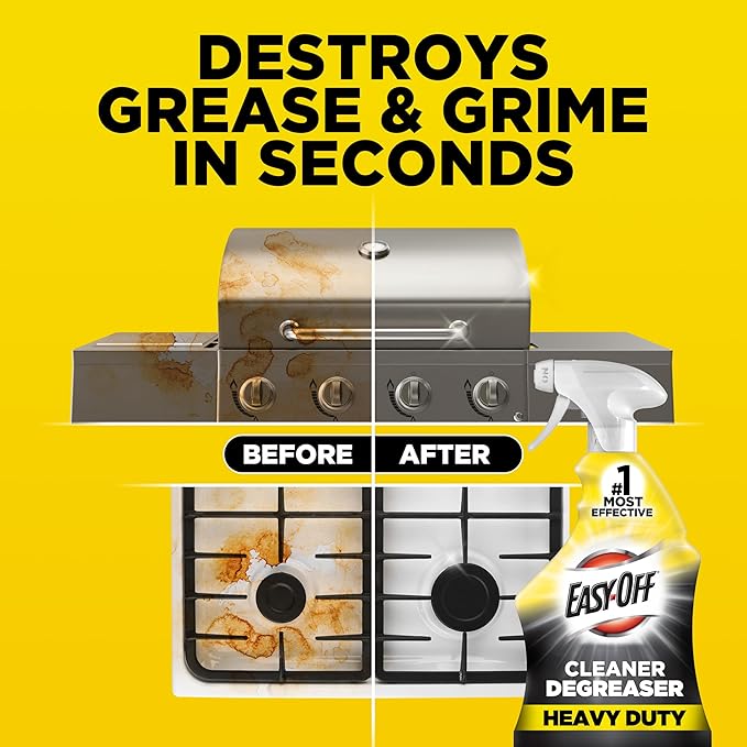 Easy-Off Heavy Duty Degreaser Cleaner Spray, Kitchen Degreaser, 32 Oz