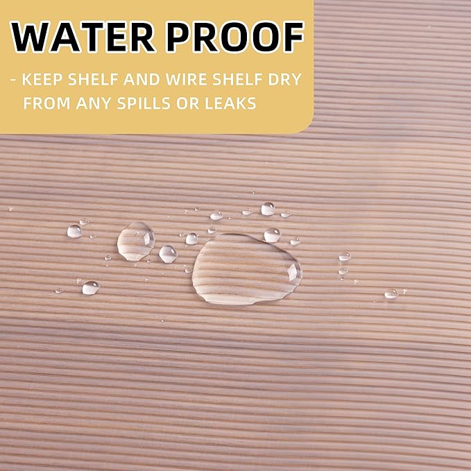 Shelf Liners for Kitchen Cabinets Non-Adhesive & Washable,Non Slip Cabinet Liners for Shelves Waterproof & Oil Proof,Clear Plastic Drawer Liner,Easy to Cut & Food-Grade EVA 12 Inches x 10 FT CP-1210