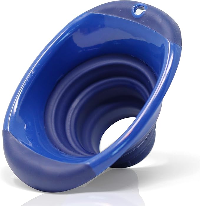 Kitchen Canning Funnel – Collapsible Silicone Food Funnel for Wide Mouth and Regular Mason Jars – Flexible Use for Coffee, Liquid, Jam, Cooking, Baking, Crafts - Blue