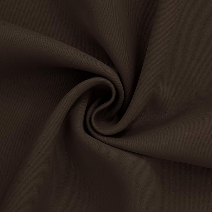 BGment Brown Blackout Curtains for Kitchen Cafe Window - Chocolate Half Window Drapes Thermal Insulated Blackout Blinds for Rv Bathroom Privacy, 34 x 30 Inch, 2 Panels