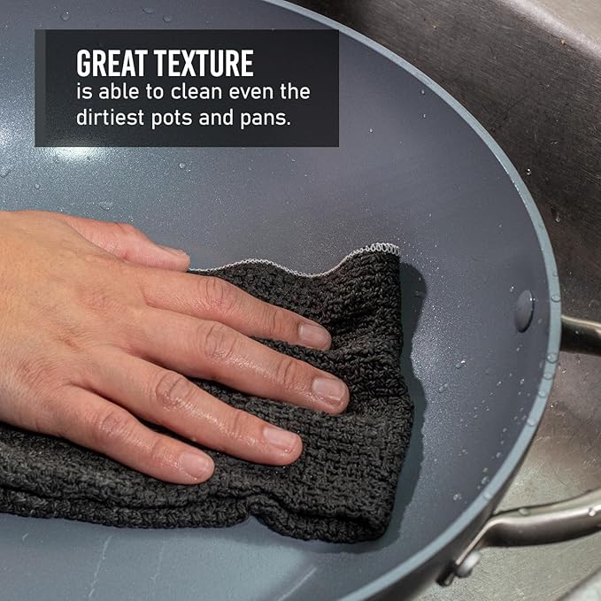 Old Fashion 100% Cotton Dishcloths - Set of 4 Mixed Colors - 2 Gray/2 Natural -11" x 11"