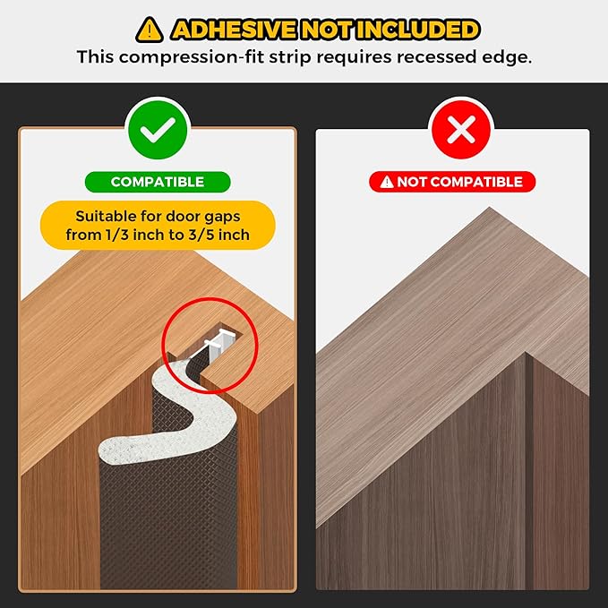 Weather Stripping Door Seal Strip - Soundproof Q-Shaped Foam for Exterior Door Frame, Large Gap Seal, Noise Cancelling, Easy to Install (Brown, 40FT)