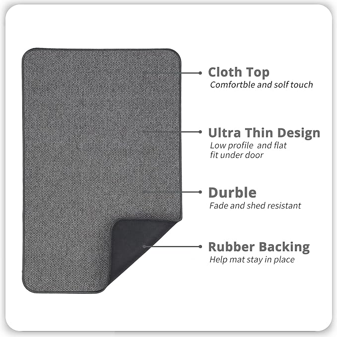 Bath Mat,Ultra Thin Bathroom Runner Rugs,Large Bath Mats for Bathroom,Quick Dry,Non-Slip,Machine Washable,Low Pile,Bath Rug,Shower Outside,Sink,Home Decor Accessories.Dark Grey,1'5"x2'11"（17x35inch）