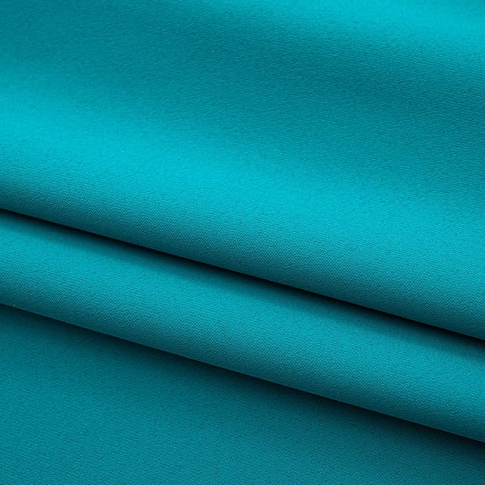 Pickluc Teal Cafe Curtain - Half Window, 24x30 Inches, 2 Panels, Rod Pocket, Blackout