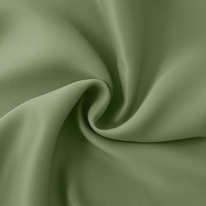BGment Olive Green Blackout Curtains for Kitchen Cafe Window - Half Window Drapes Thermal Insulated Blackout Blinds for Rv Bathroom Privacy, 29 x 36 Inch, 2 Panels