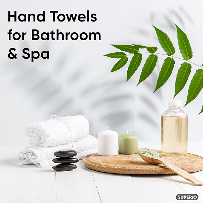 Superio Terry Cloth Rags White Washcloths 100% Cotton 12" Cleaning Cloths, Kitchen Towels, Facial Washcloth, Spa Cloths, Hand Towel, Small Lint Free Rags for Multi-Purposes (36 Pack)