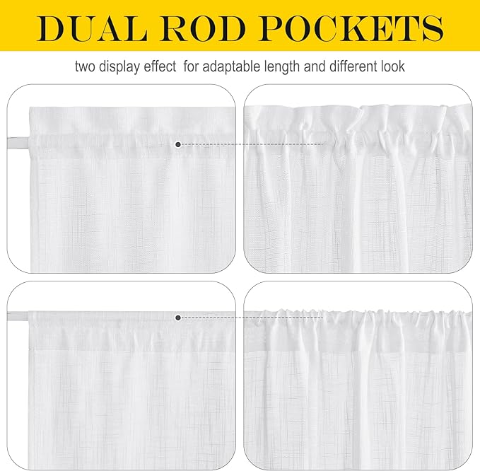 NICETOWN Lined Look Door Panel - Semitransparent Voile Window Curtain Panel Semi Sheer for Patio/Sliding Glass Door with One Bonus Tieback, 52" Width by 72" Length, White