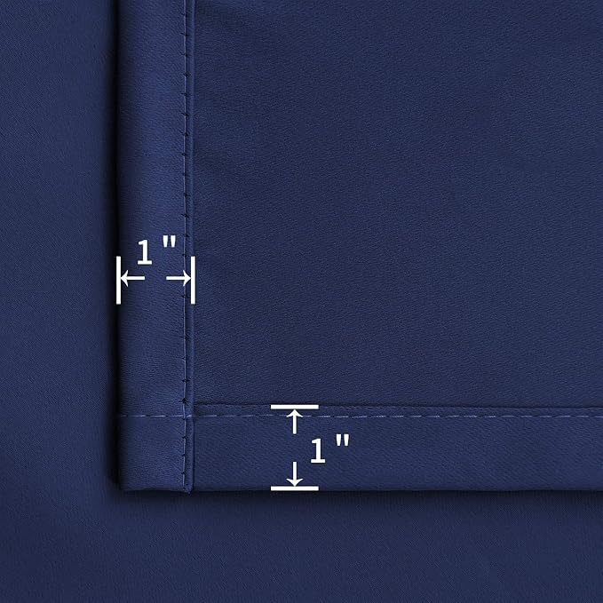 BGment Navy Blue Blackout Curtains 40 Inches Length for Kitchen Window - Short Thermal Insulated Drapes with Rod Pocket Privacy for Cafe Front Door Bathroom, 2 Panels, 34 x 40 Inch