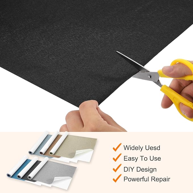 Repair Patches Repair Tape Self-Adhesive DIY Repair Patch Linen Gear Patch for Sofa, Furniture, Chair, Clothing,Tents,17x79 Inch,Light Khaki