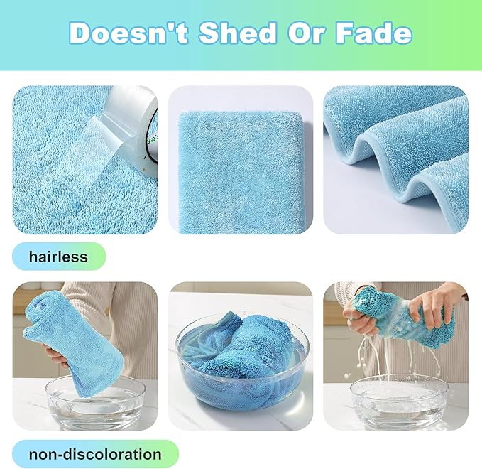 JOYMOOP Microfiber Towels for Cars, 35.4" x 23.6" Car Drying Towel, Blue Reusable Car Towel, Quick Drying Car Microfiber Cleaning Cloth for RVs, SUVs, Trucks