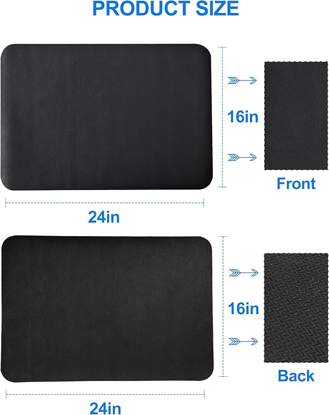 Dish Drying Mat for Kitchen Counter, 16"x24" Dish Drying Pad with Non-slip Rubber Backed, Hide Stain Anti Absorbent for Kitchen Counter, Drying Mat for Coffee Machine Dish Rack (Black)
