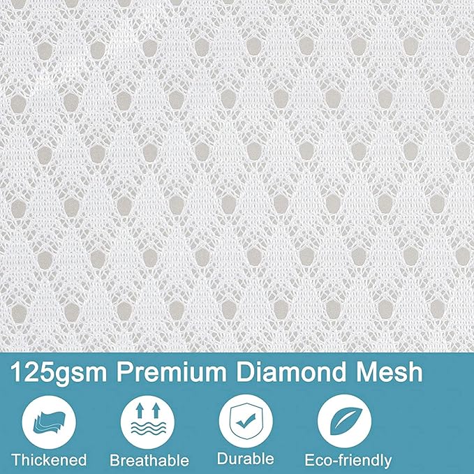 Polecasa 2Pcs 24 x 24 Inches Extra Durable 125g Diamond Mesh Laundry Bags with Sturdy Zipper for Delicates, Protect Clothes in Washing Machine, Laundry Room Essentials for College, Dorm (2 XL-Large)