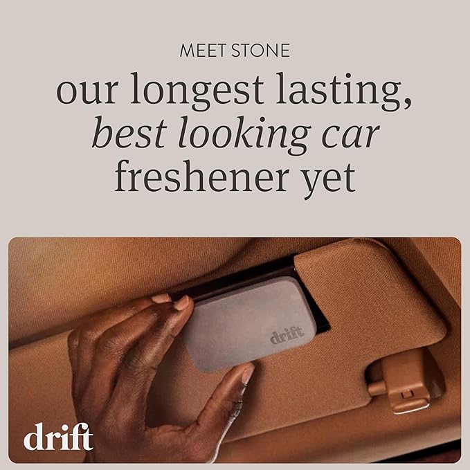 Drift Car Air Freshener - Stone Fragrance - Automotive Odor Eliminator - Long Lasting Scent - Scent Refill - Coconut & Pistachio Starter Kit