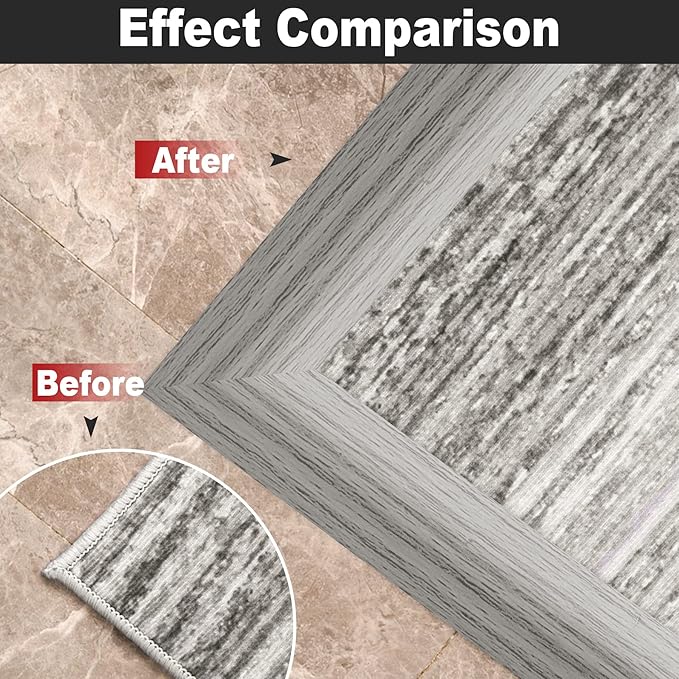 10Ft Carpet Floor Transition Strip, Self Adhesive Floor Edging Trim Strip, PVC Threshold Cover for Doorway, Floor Divider Strip Suitable for Threshold Height Less Than 5 mm - Gray Forest