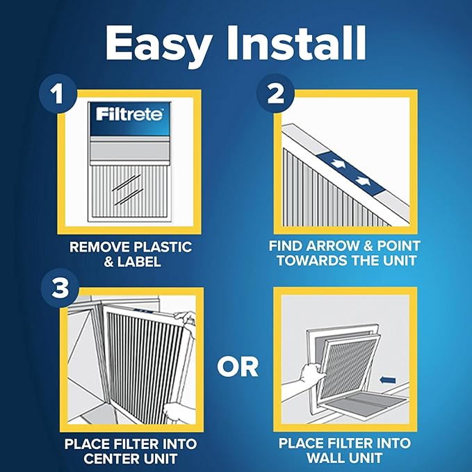 Filtrete 14x20x1 AC Furnace Air Filter, MERV 11, MPR 1000, Micro Allergen Defense, 3-Month Pleated 1-Inch Electrostatic Air Cleaning Filter, 6 Pack (Actual Size 13.81x19.81x0.81 in)