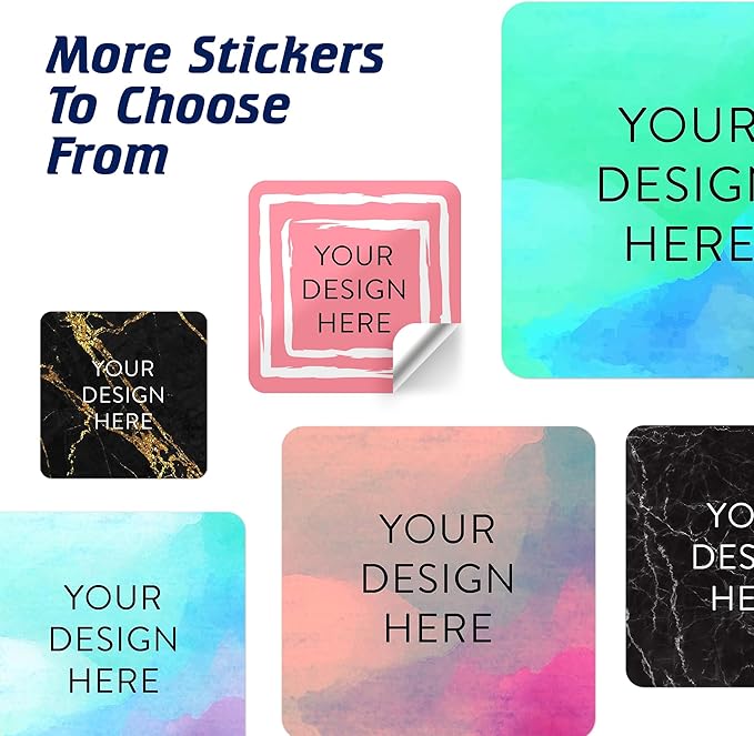 100 Custom Vinyl Stickers - Upload Your own Image, Text, Design, Logo - Personalized Logo Labels for Handmade, Packaging, Bottle, Jars, Candle, Brand Stickers (Mountain, 1.5x1.5 Square)