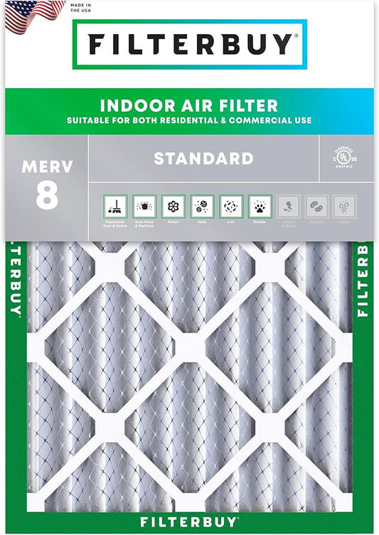 Filterbuy 25x29x4 Air Filter MERV 8 (MPR 700) Dust Defense Replacement (1-Pack), Electrostatic Pleated HVAC AC Furnace Filters, Made in USA (Actual Size: 24.38 x 28.38 x 3.63)