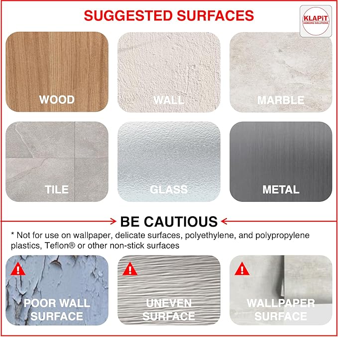KLAPiT Super Hook - Heavy-Duty Adhesive Wall Hooks, Holds Up to 11 lbs, Waterproof, No Damage, Easy Install on Tile, Wood, Stone, Glass & Metal - Made of Steel (Clear, 24pc)