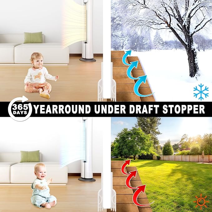 Door Draft Stopper,Door Sweep for Bottom of Door,Weather Stripping Door Seal Draft Guard Blocker Noise Cold Air Insulation Soundproofing for Exterior Interior Home Improvement(Transparent, 39")