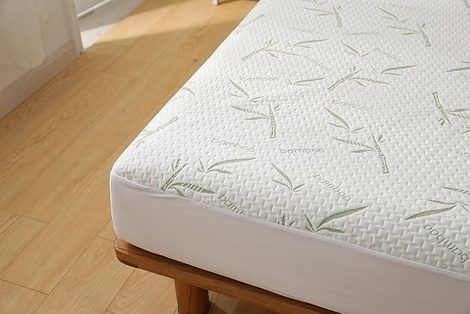Twin Mattress Protector Waterproof Mattress Pad Washable Bamboo Rayon Mattress Cover Breathable Noiseless Bed Protector 5" - 21'' Elastic Fitted Deep Pocket