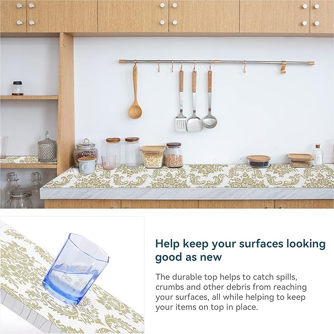 Shelf Liner Non Adhesive, 12 Inch x 10 Feet Cabinet Liners for Pantry Drawer Vanity, Drawer Liners Strong Grip Non Slip Waterproof, Shelf Liners for Kitchen Cabinets